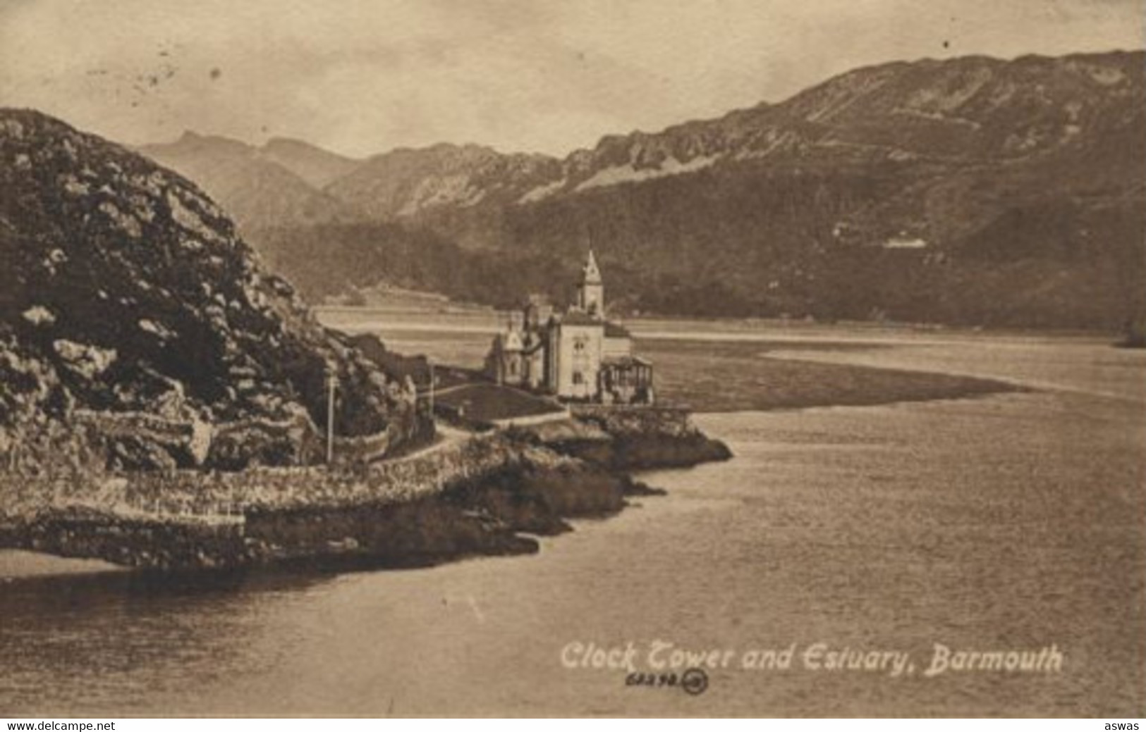 2 PCs: CLOCK TOWER AND ESTUARY & BARMOUTH From The WEST, WALES Pu1914 - Cardiganshire