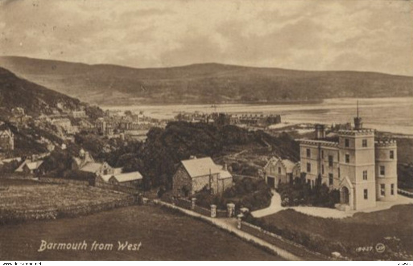 2 PCs: CLOCK TOWER AND ESTUARY & BARMOUTH From The WEST, WALES Pu1914 - Cardiganshire