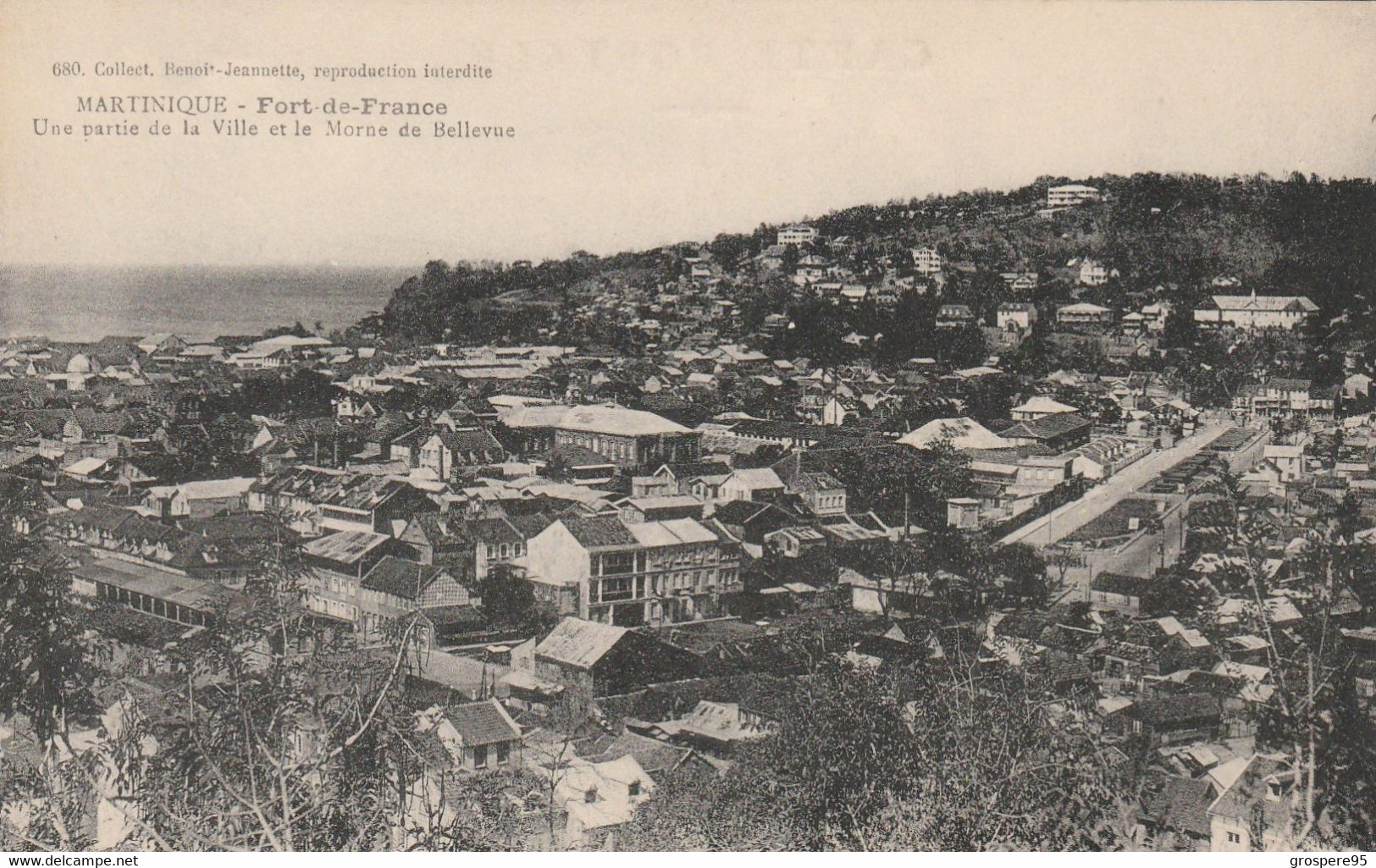 MARTINIQUE FORT DE FRANCE UNE PARTIE DE LA VILLE ET LE MORNE DE BELLEVUE COLLECTION A BENOIT JEANNETTE - Fort De France