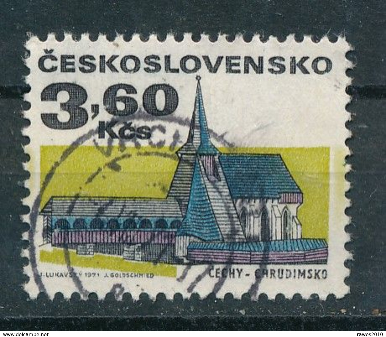 Tschechoslowakei Mi. 1989 Gest. Bartholomäuskirche Chrudim - Usados