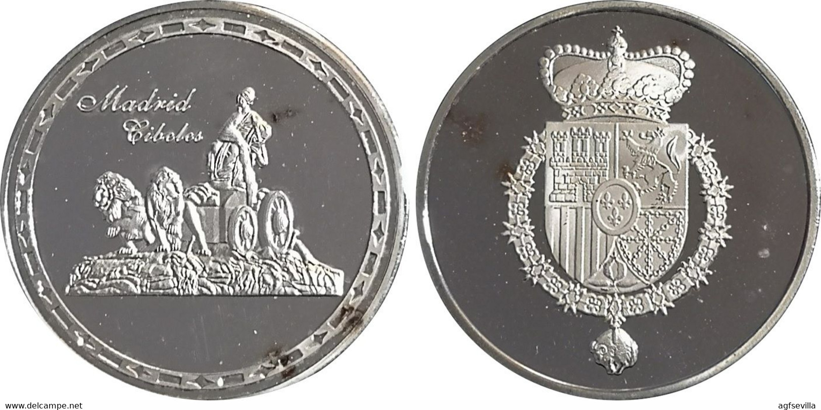 ESPAÑA. MEDALLA DEDICADA A MADRID. PLATA CALIDAD PROOF. ESPAGNE MEDAILLE. SPAIN MEDAL - Profesionales/De Sociedad