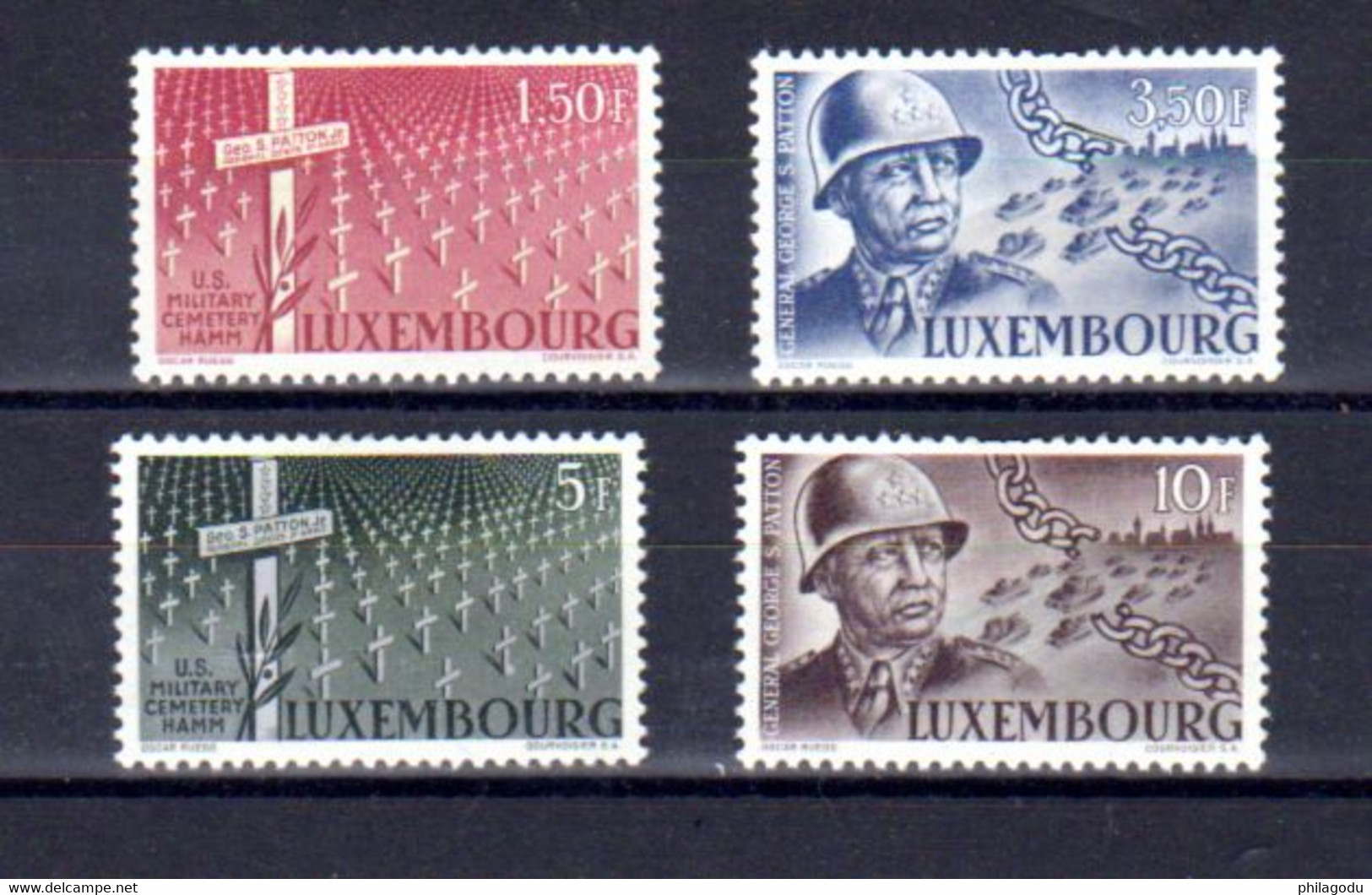 Luxembourg 1947,  Général Georges Patton,   Yv. 398 / 401*, Cote 12 € - Sonstige & Ohne Zuordnung