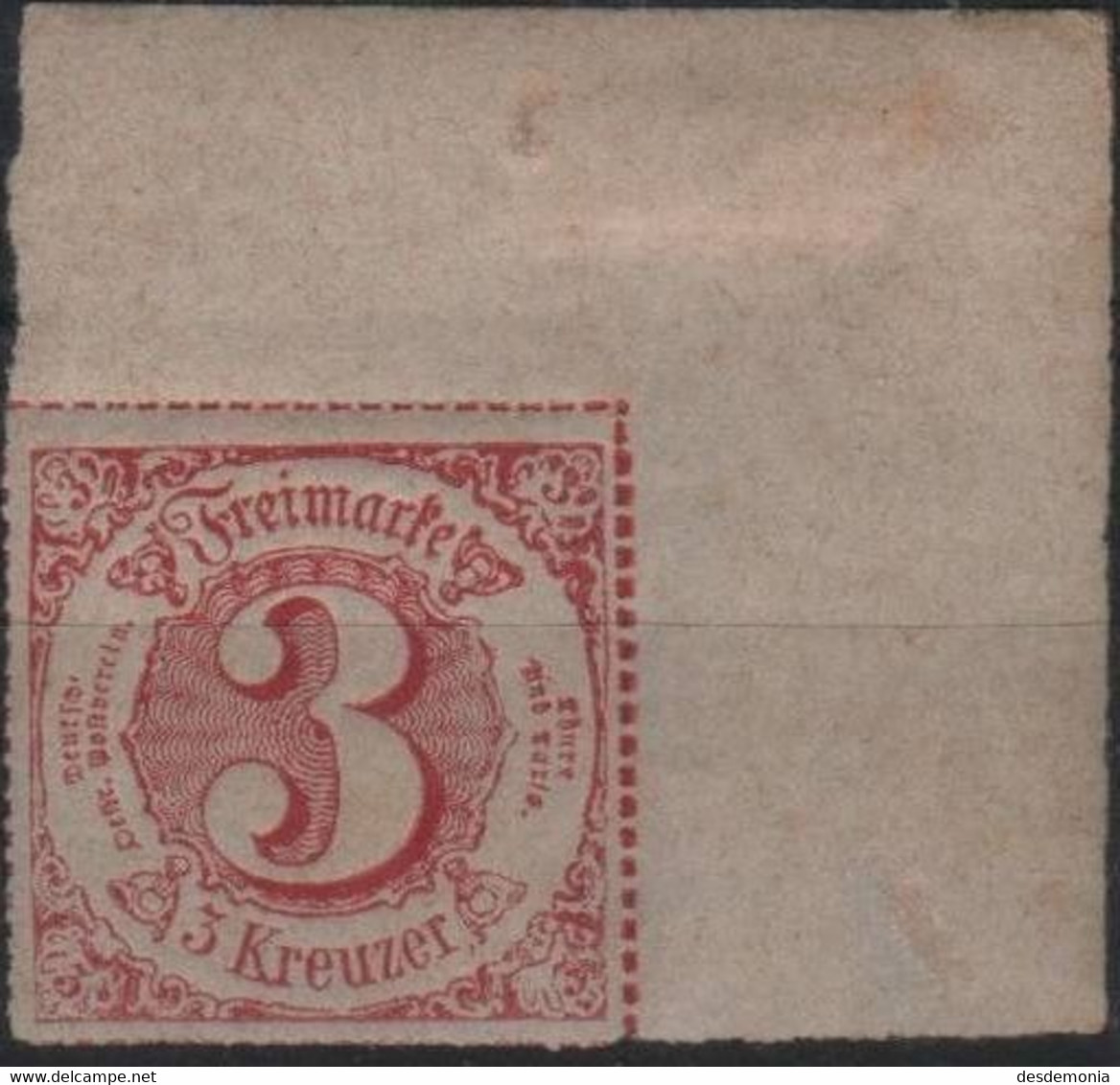 Allemagne Thurn Et Taxis Michel 42 (Yvert 50) ** 3 Rouge Coin De Feuille - Neufs