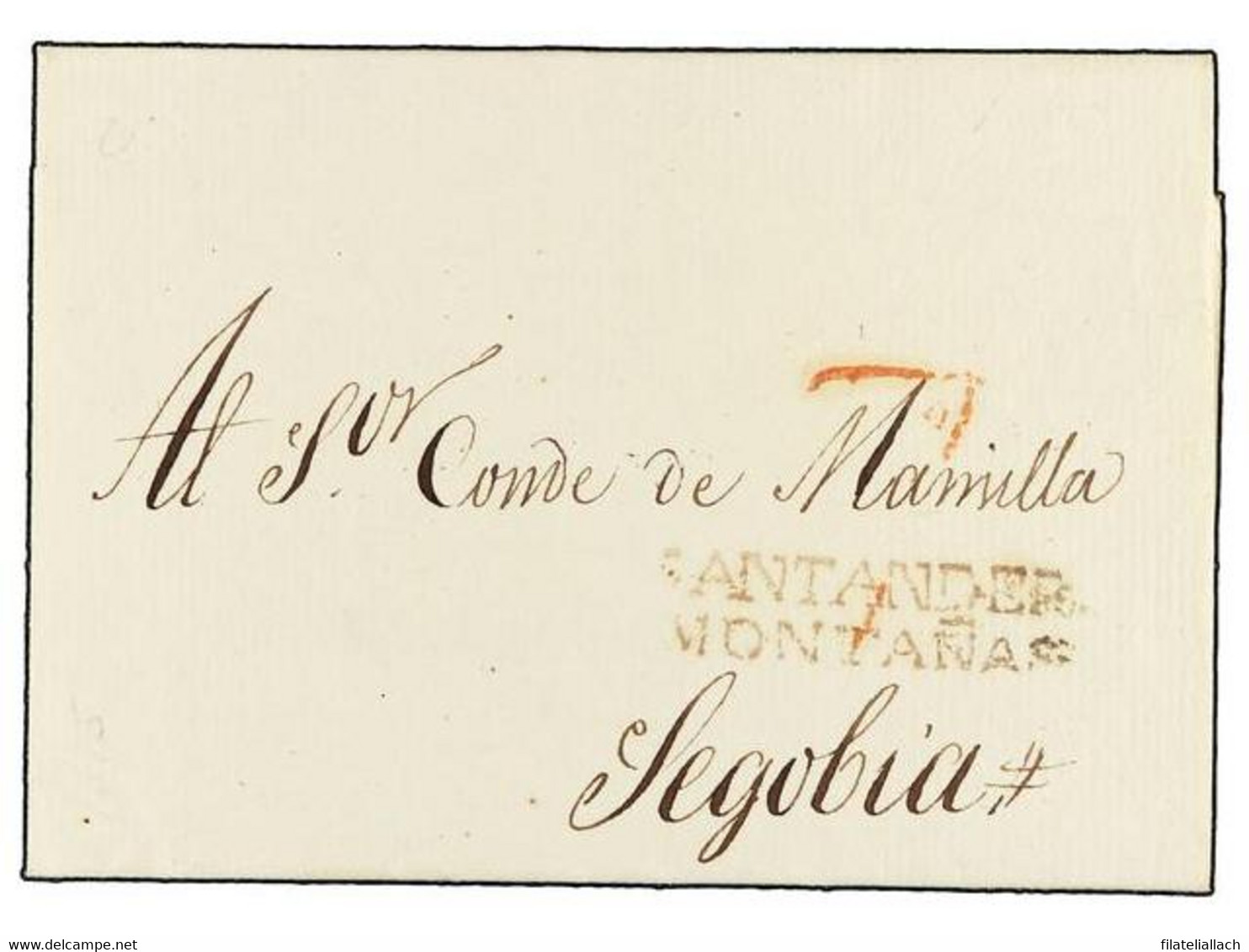 SPAIN: PREPHILATELIC MARKS  DP09 MONTAÑAS DE SANTANDER - ...-1850 Prefilatelia