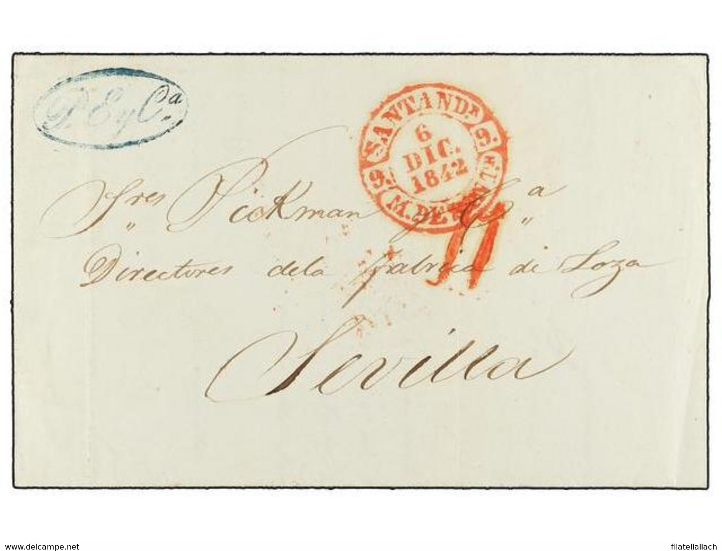 SPAIN: PREPHILATELIC MARKS  DP09 MONTAÑAS DE SANTANDER - ...-1850 Prefilatelia