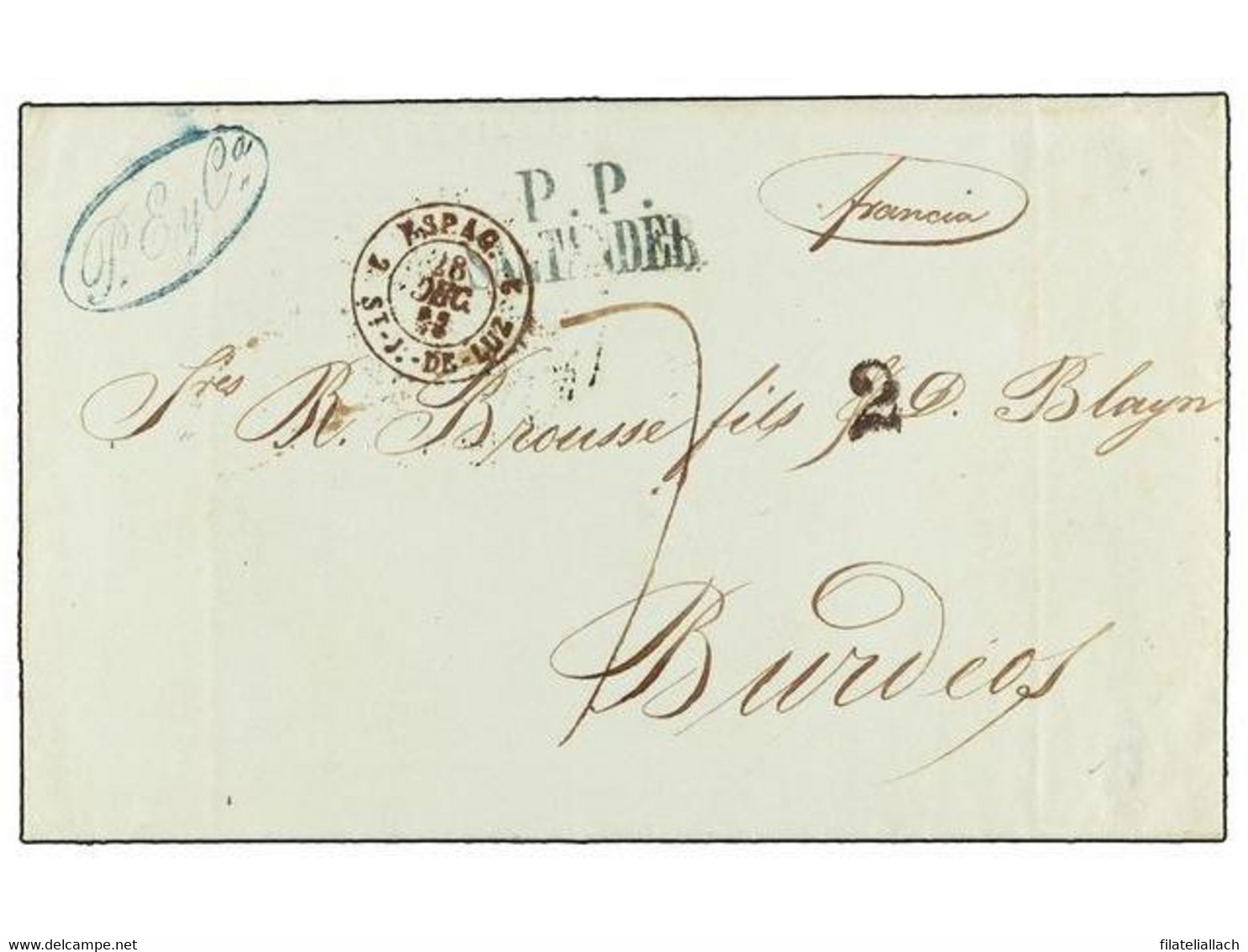 SPAIN: PREPHILATELIC MARKS  DP09 MONTAÑAS DE SANTANDER - ...-1850 Prephilately