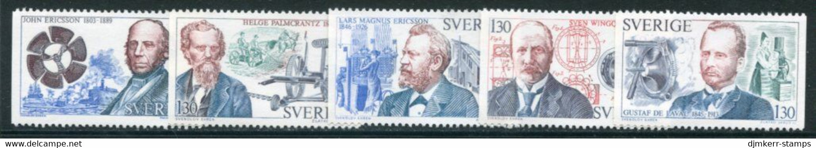 SWEDEN 1976 Pioneers Of Technology  MNH / **.  Michel 959-63 - Nuevos