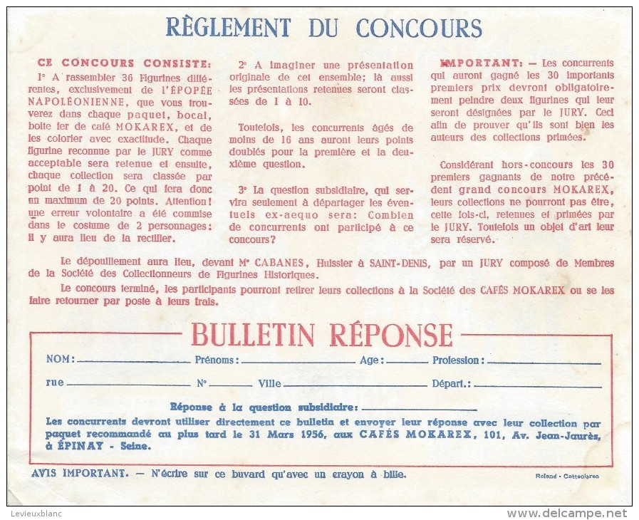 Grand Concours MOKAREX/L'Epopée Napoléonienne/Simca Versailles/2CV Citroën/1956  BUV248bis - Koffie En Thee