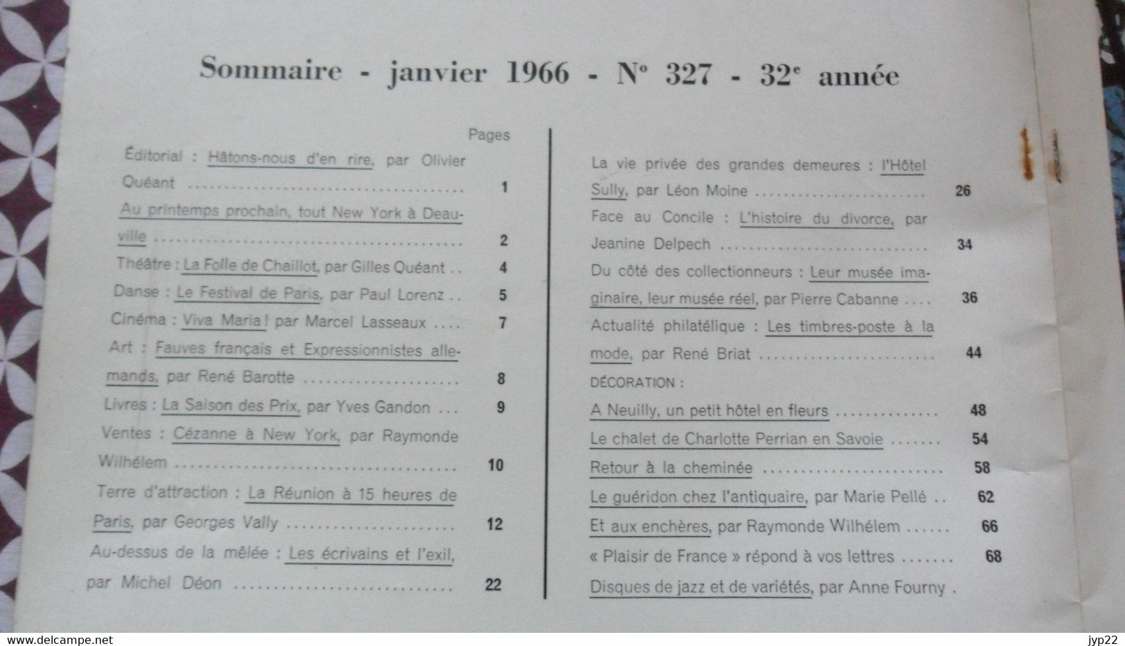 Revue Plaisir De France Janvier 1966 Décoration Ameublement Architecture Mobilier Voyage Jardin Publicité ... Vintage - Haus & Dekor