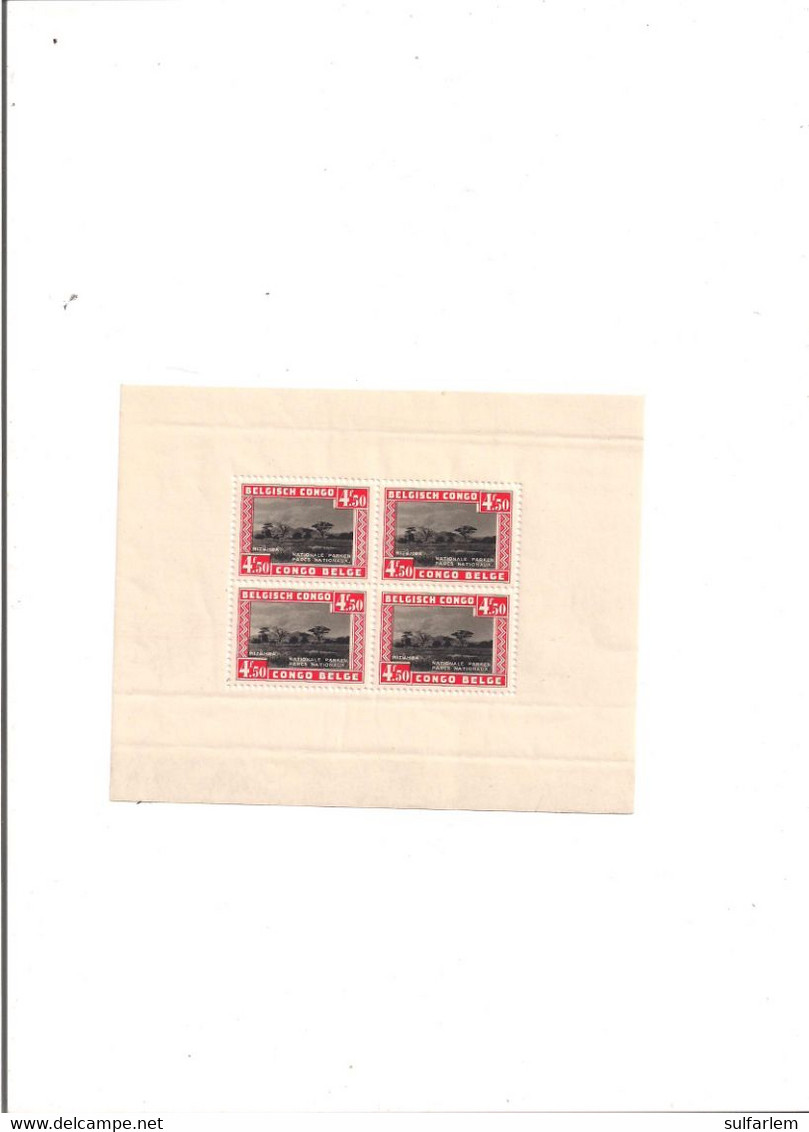 Congo Belge Bloc 1 Parcs Nationaux 1937 - Unused Stamps