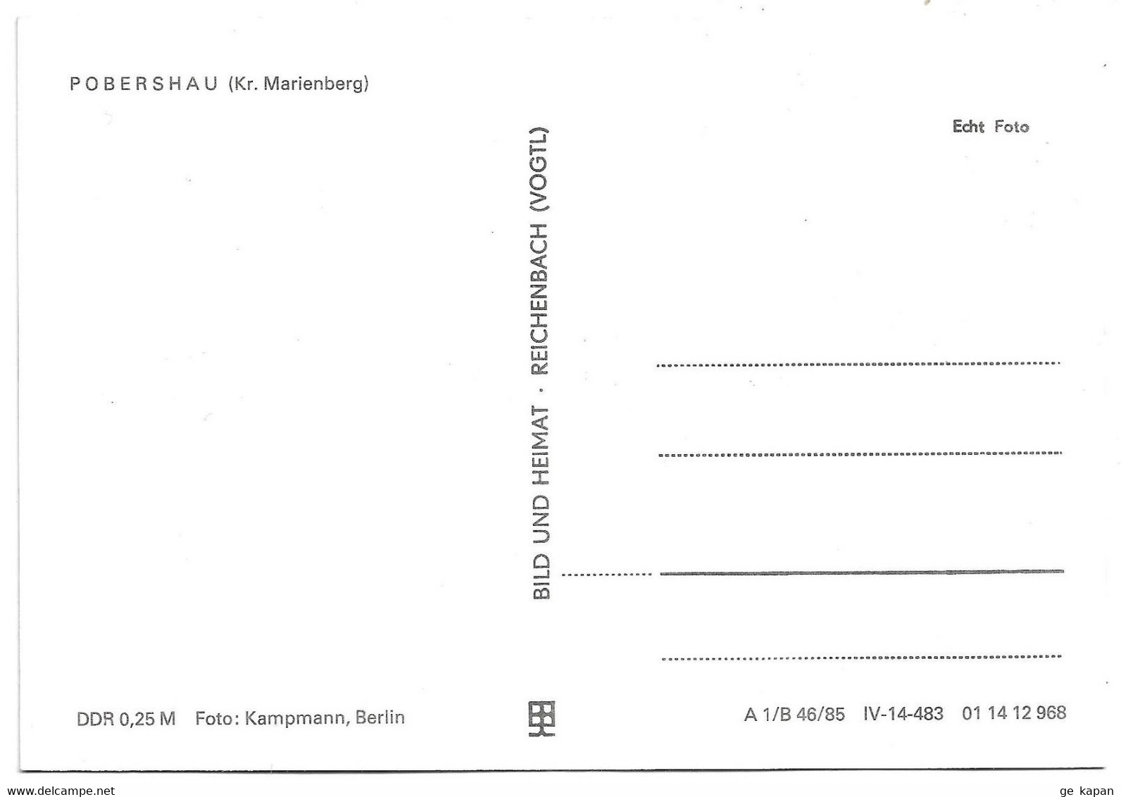 1985 GERMANY DEUTSCHLAND DDR POBERSHAU - Marienberg