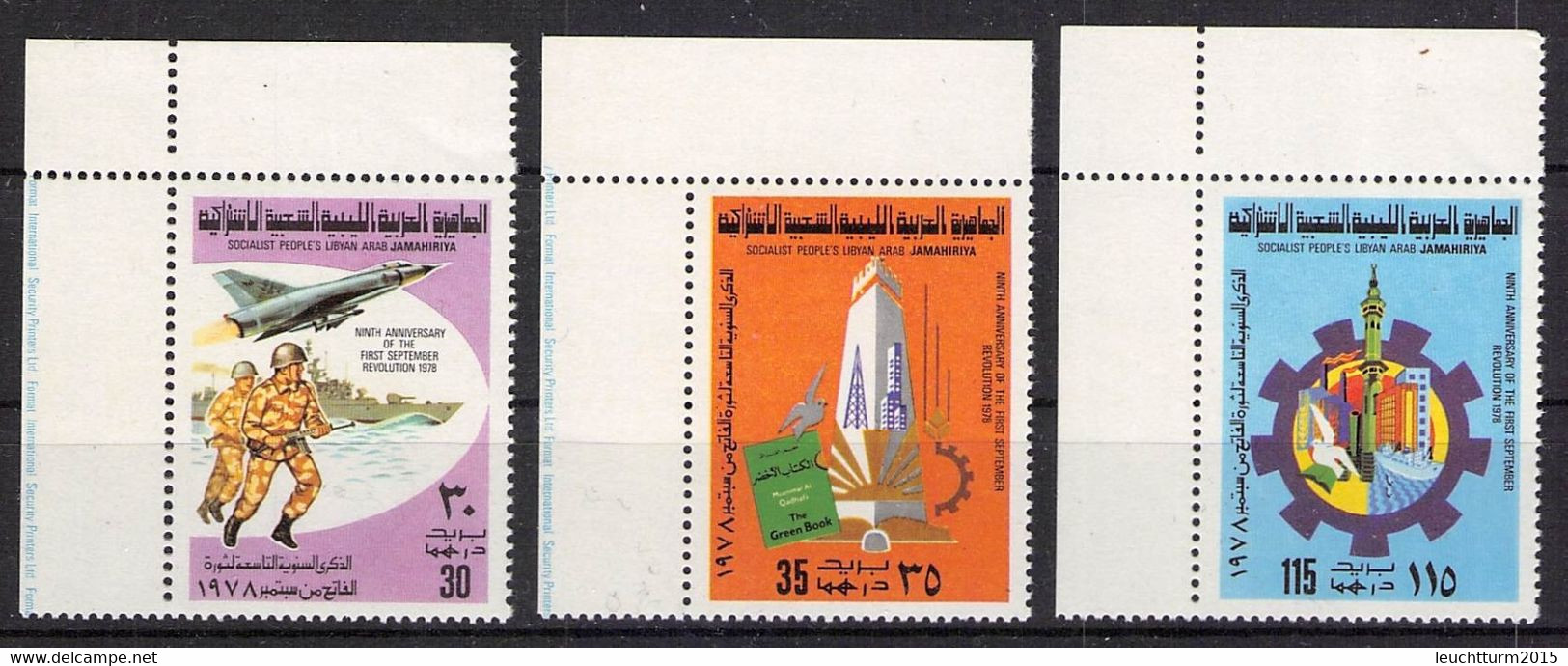 LIBYA - SET 1978 REVOLUTION Mi #655-657 MNH /LIB18 - Libia