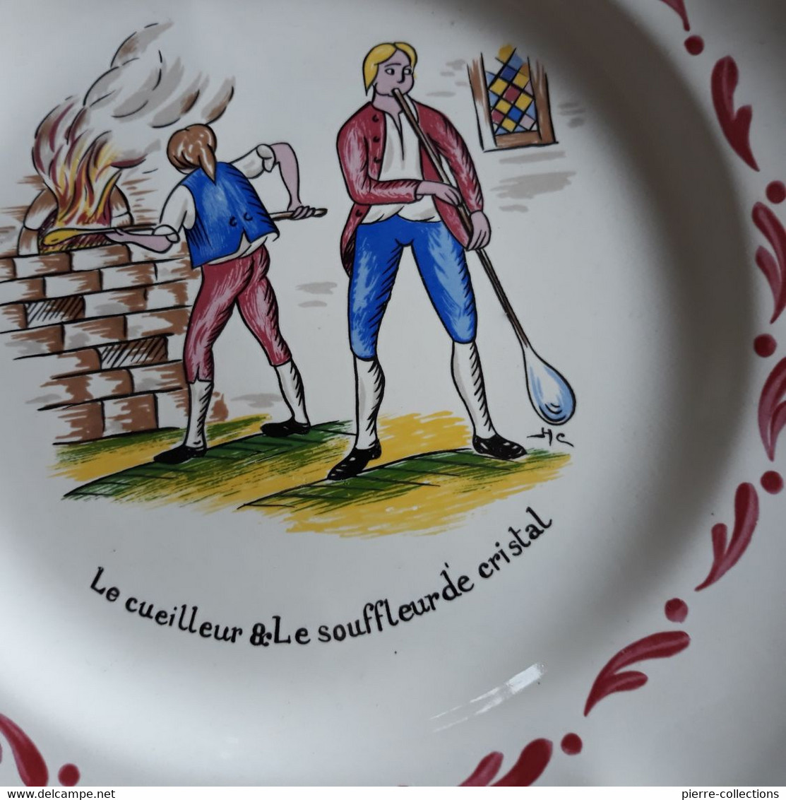 Baccarat - Meurthe Et Moselle - Assiette Maison "Vessiere" - 1882-1982 - Le Cueilleur Et Le Souffleur De Cristal - Plates