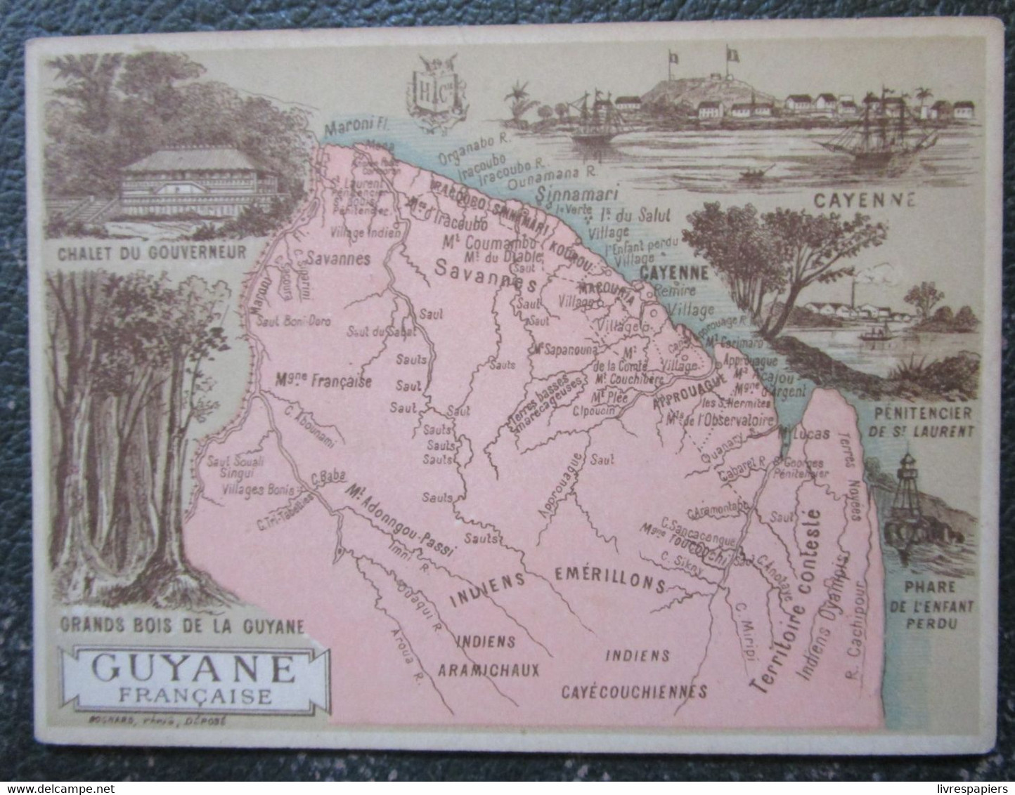 Guyane Carte Chromo Hachette - Autres & Non Classés