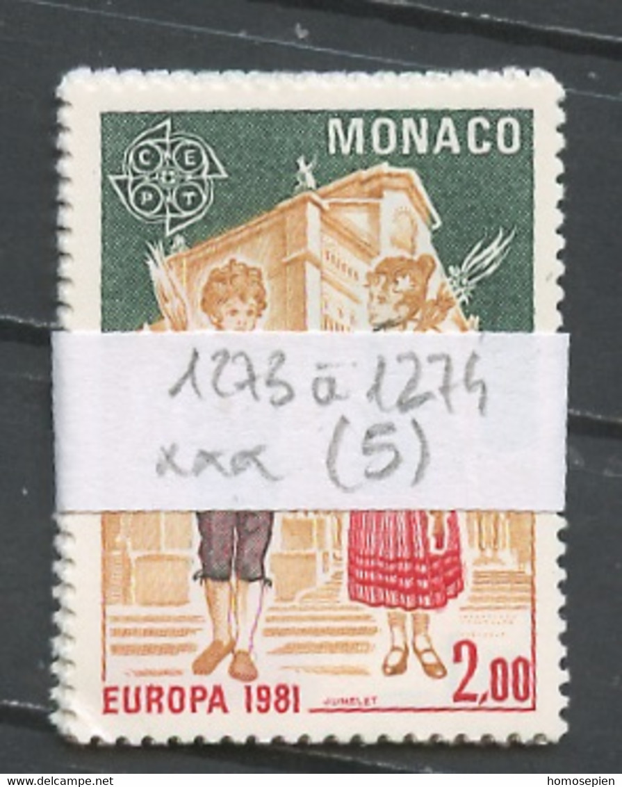 Monaco Lot 1981 Y&T N°1273 à 1274 - Michel N°1473 à 1474 *** - EUROPA - Lot De 5 Séries - Collections, Lots & Séries