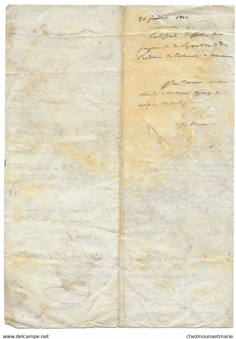 1810 BEZIERS - SEPARATION ENTRE DAME VILLEBRUN ET SIEUR CAIROL - SAINT NAZAIRE DE LADAREZ - Documents Historiques