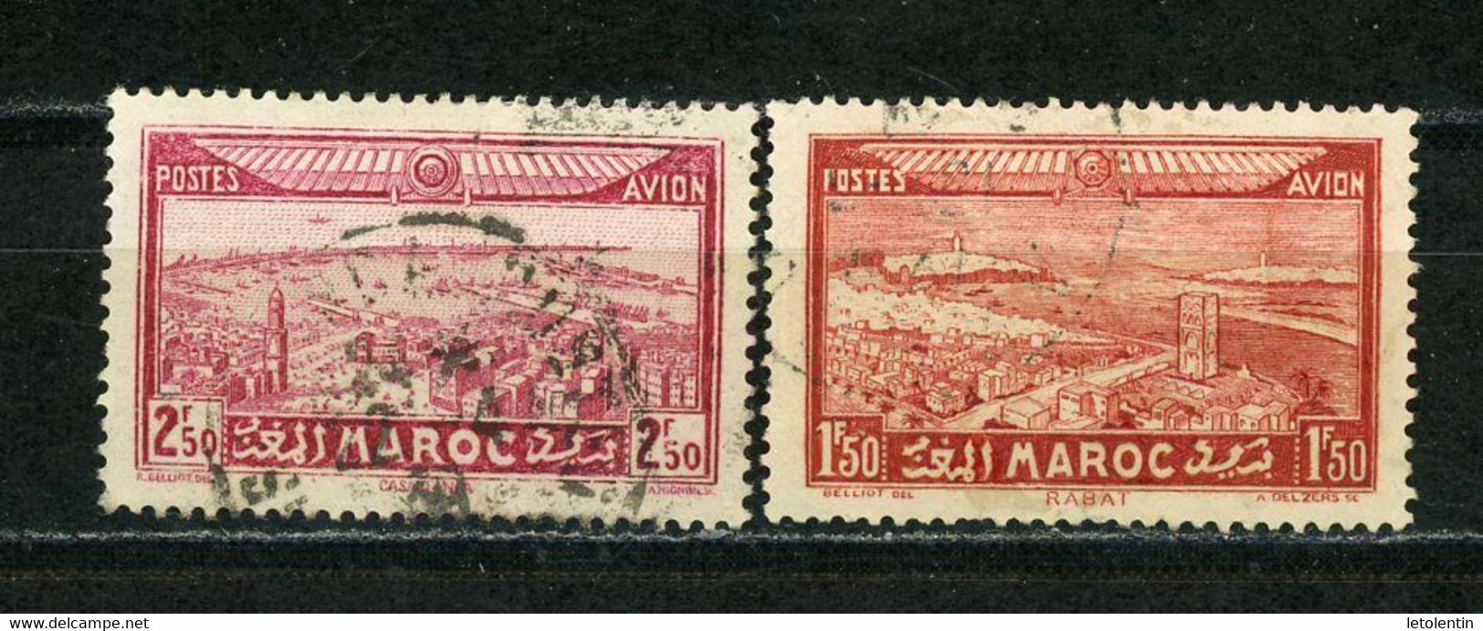 MAROC (RF) - POSTE AÉRIENNE N° Yt 36+37 Obli. - Airmail