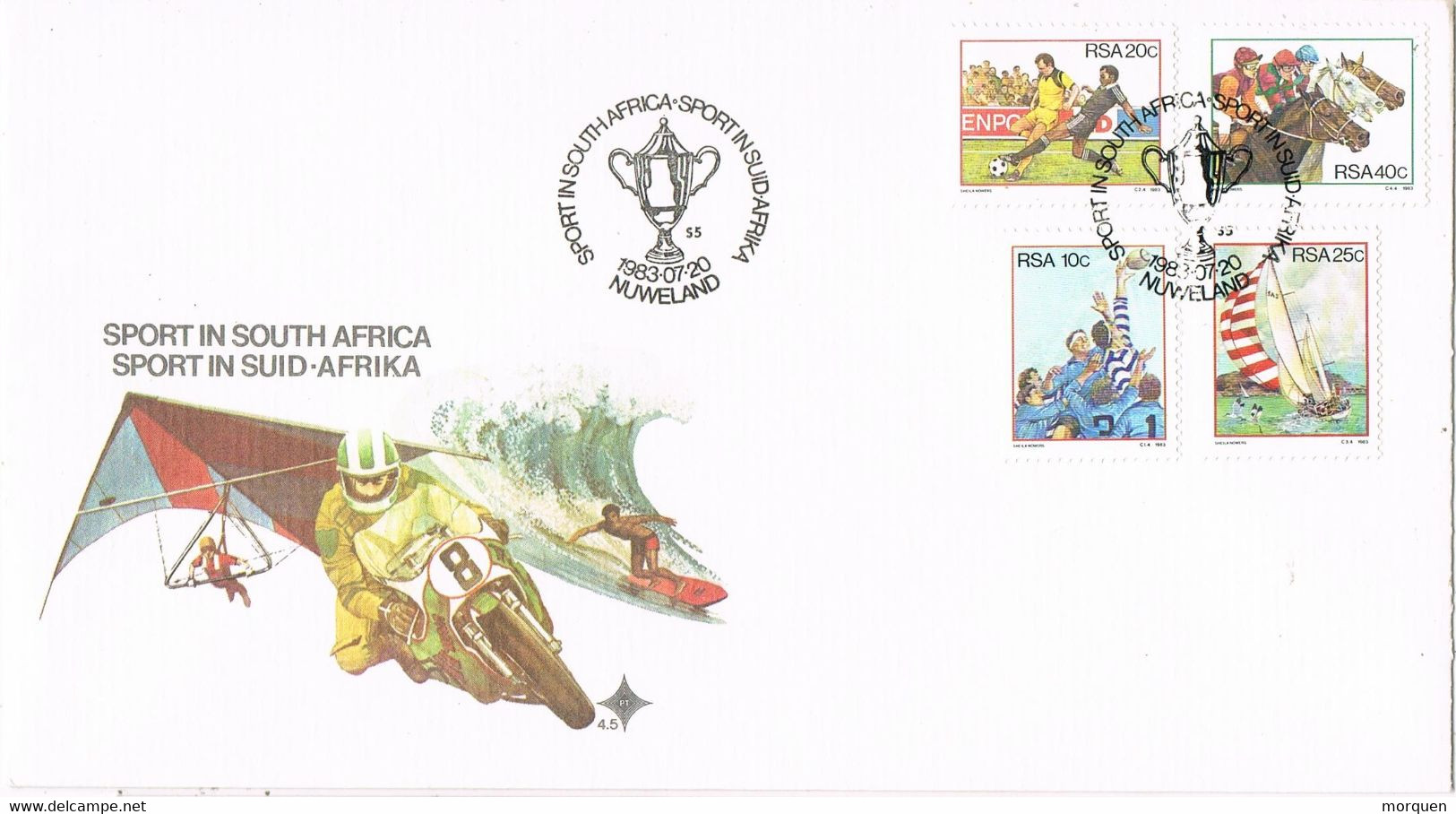 39520. Carta NUWELAND (RSA) South Africa 1983. SPORT South Africa - Cartas & Documentos