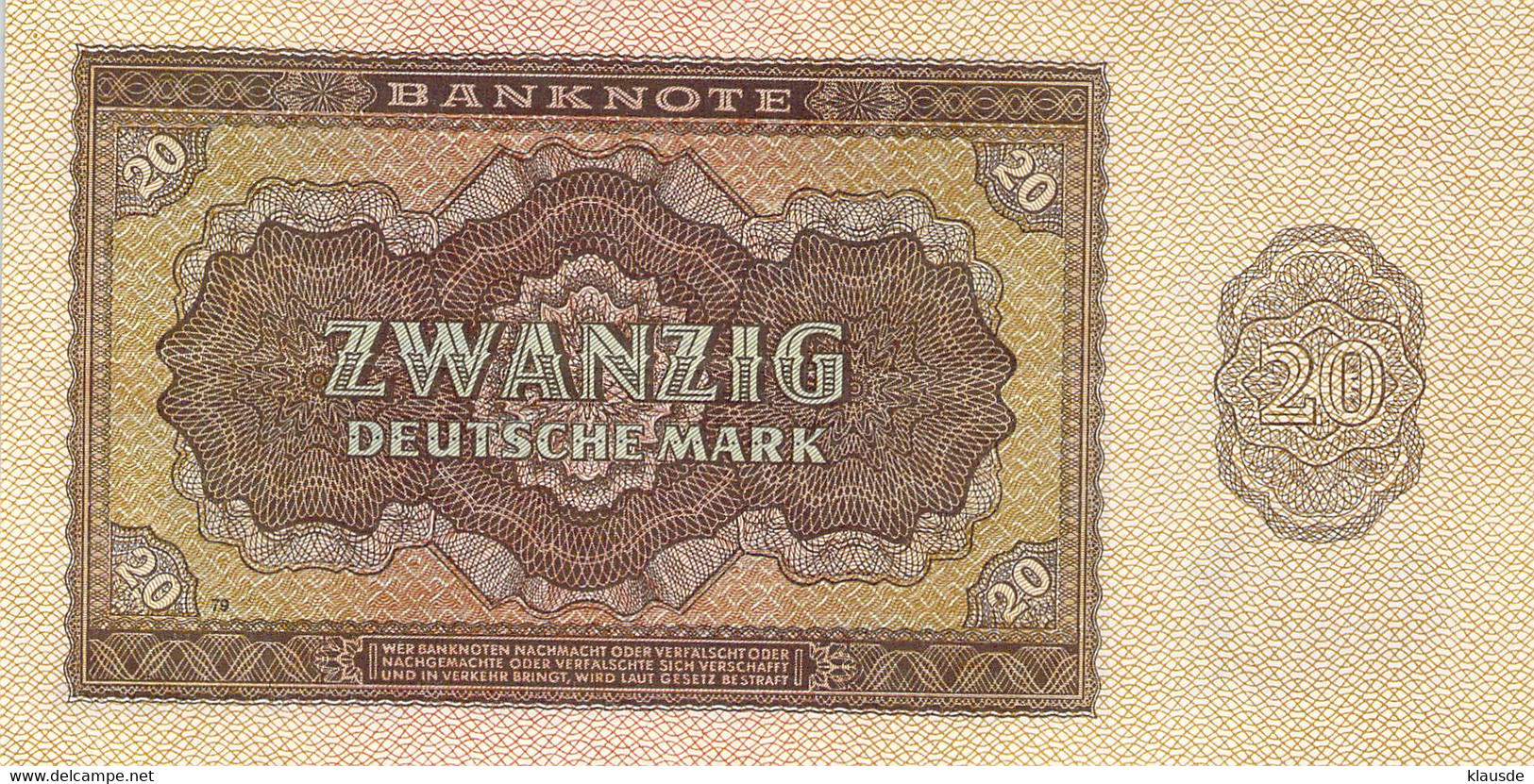 20 DM Berlin 1948 AU/EF II (Pick 313) - 20 Mark