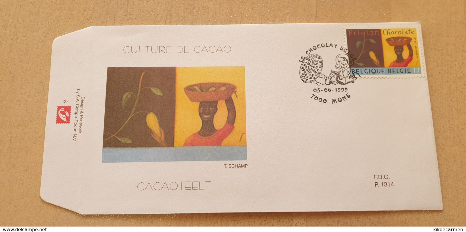 Belgium Belgie Belgique 1999 Fdc CIOCCOLATO Cacao Chocolat Belge CHOCOLATE, Food Feeding Sweet Sugar - Alimentation