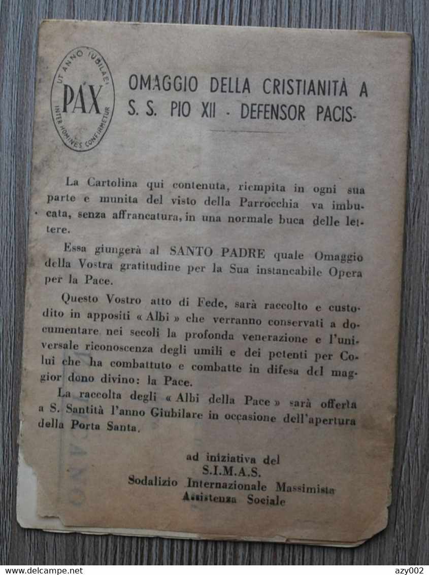 RARE - VATICAN 1947 - Hommage De La Chrétienté Au Pape PIE XII, Défenseur De La PAIX ... Pochette Et 3 Cartes Attenantes - Abarten