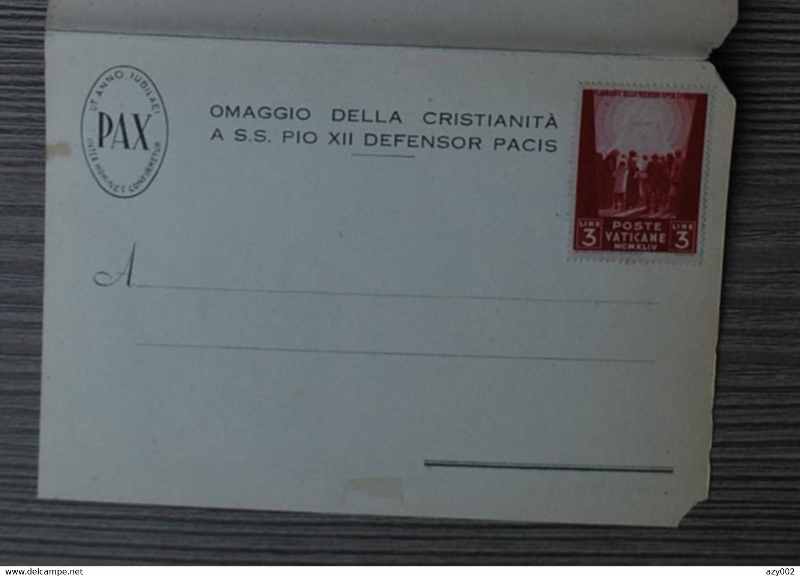 RARE - VATICAN 1947 - Hommage De La Chrétienté Au Pape PIE XII, Défenseur De La PAIX ... Pochette Et 3 Cartes Attenantes - Varietà E Curiosità