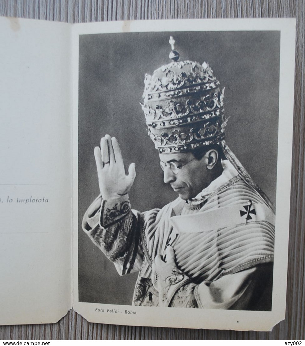 RARE - VATICAN 1947 - Hommage de la Chrétienté au Pape PIE XII, défenseur de la PAIX ... Pochette et 3 cartes attenantes