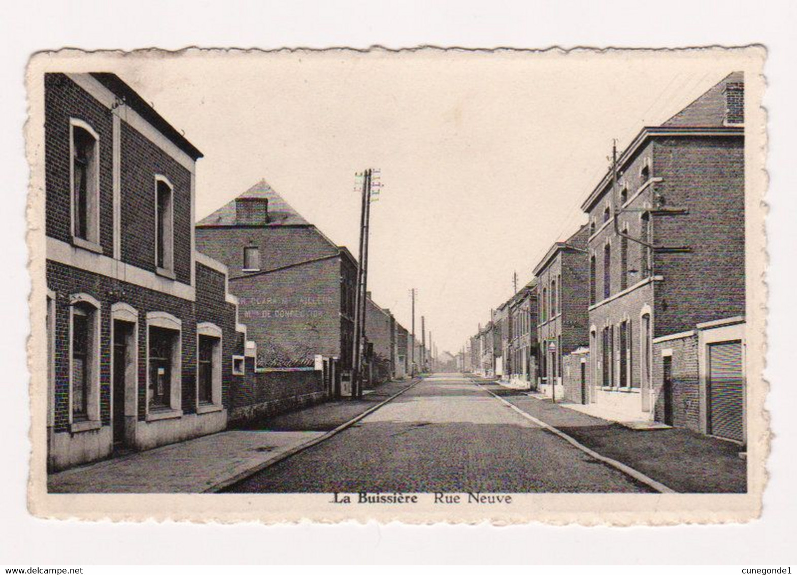 CPSM LA BUISSIERE ( Lobbes ) Rue Neuve - Circulée Années 50 - Ed. Vve H. Piron La Buissière - 2 Scans - Merbes-le-Chateau