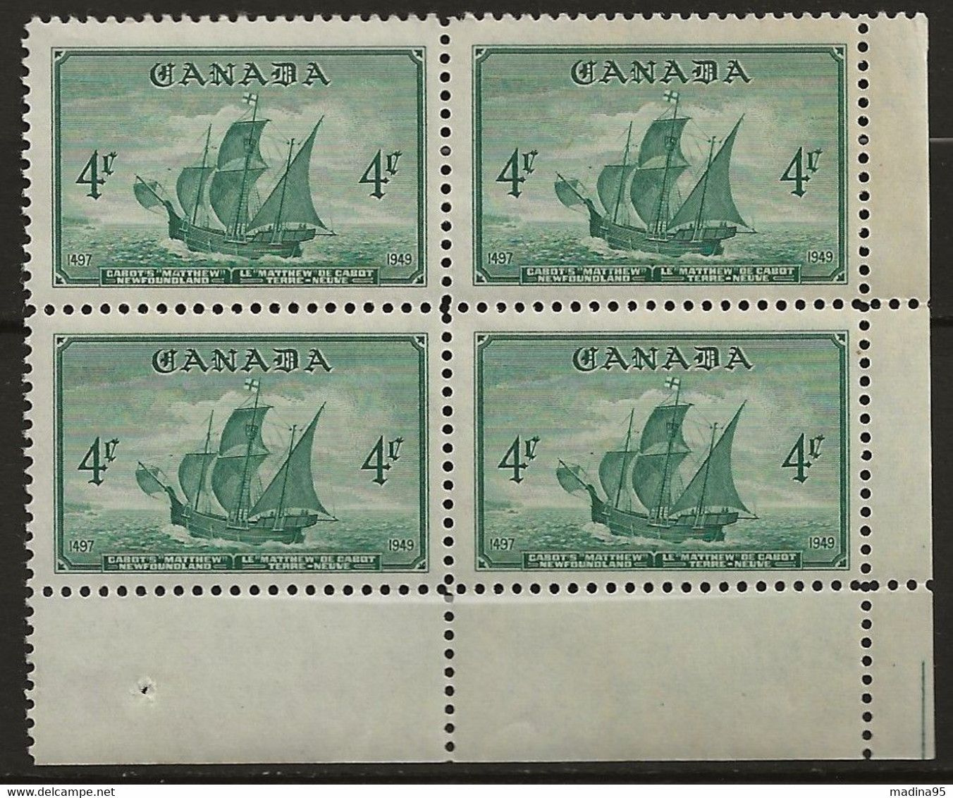 CANADA: **, N° YT 229 X 4, Bloc Cdf, TB - Nuevos