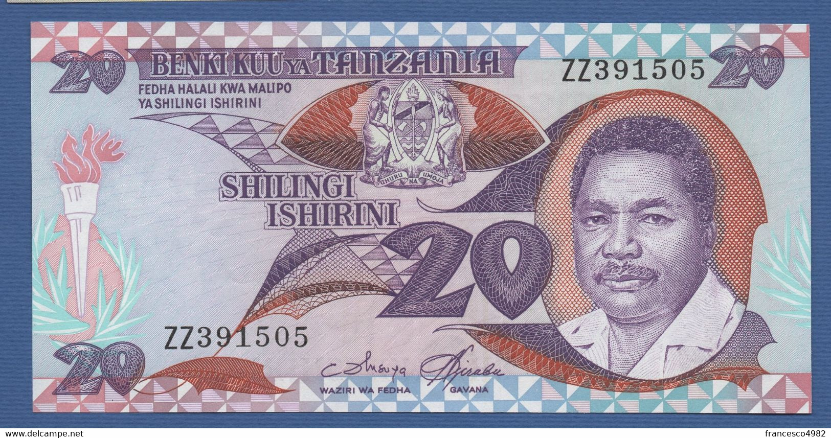 TANZANIA - P.15r – 20 SHILLINGS ND 1986 - RARA - REPLACEMENT ZZ - UNC - Tansania