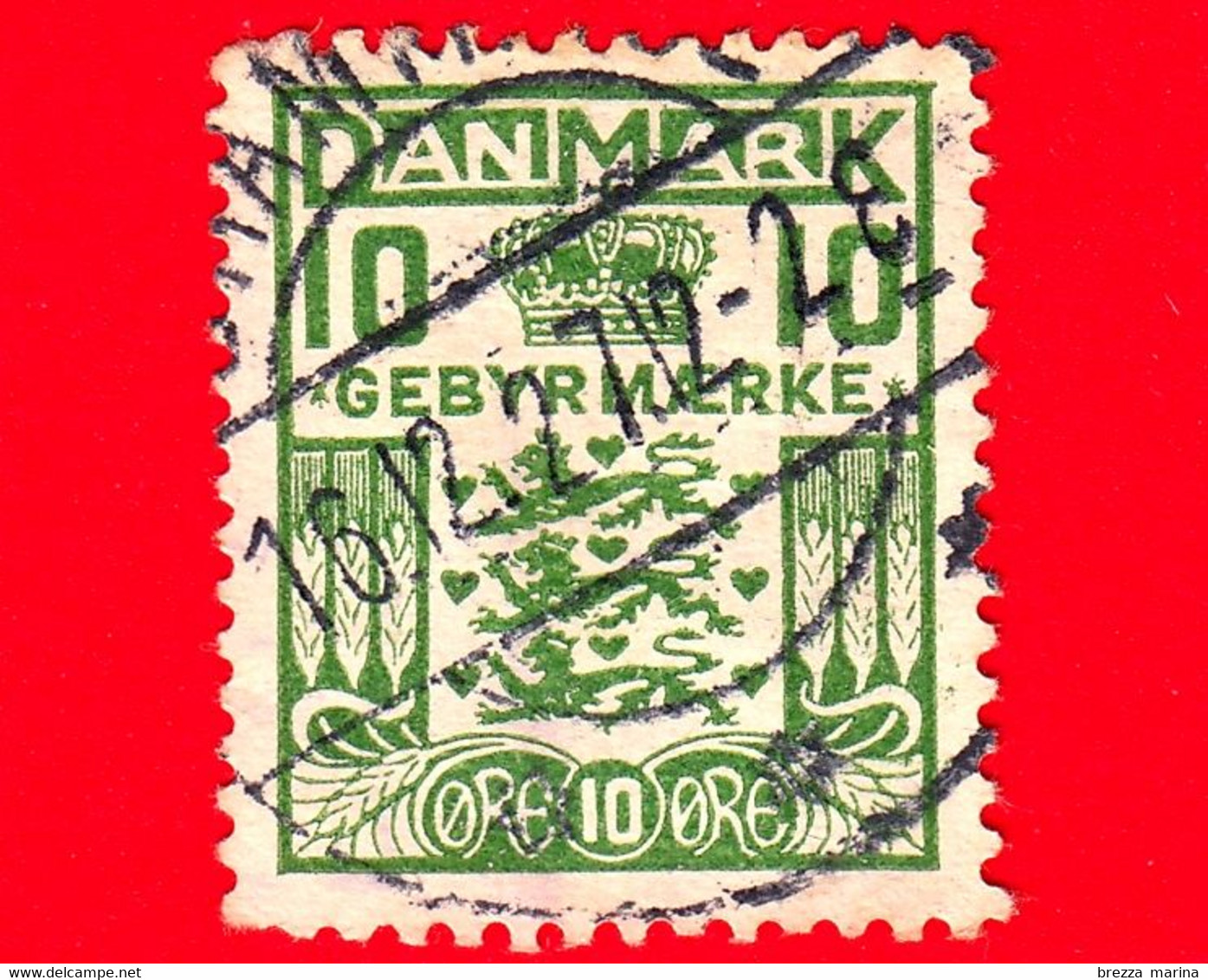 DANIMARCA - Danmark - Usato - 1926 - Tasse Postali - Marche Da Bollo - Corone E Diademi - Crest And Crown - 10 - Fiscale Zegels