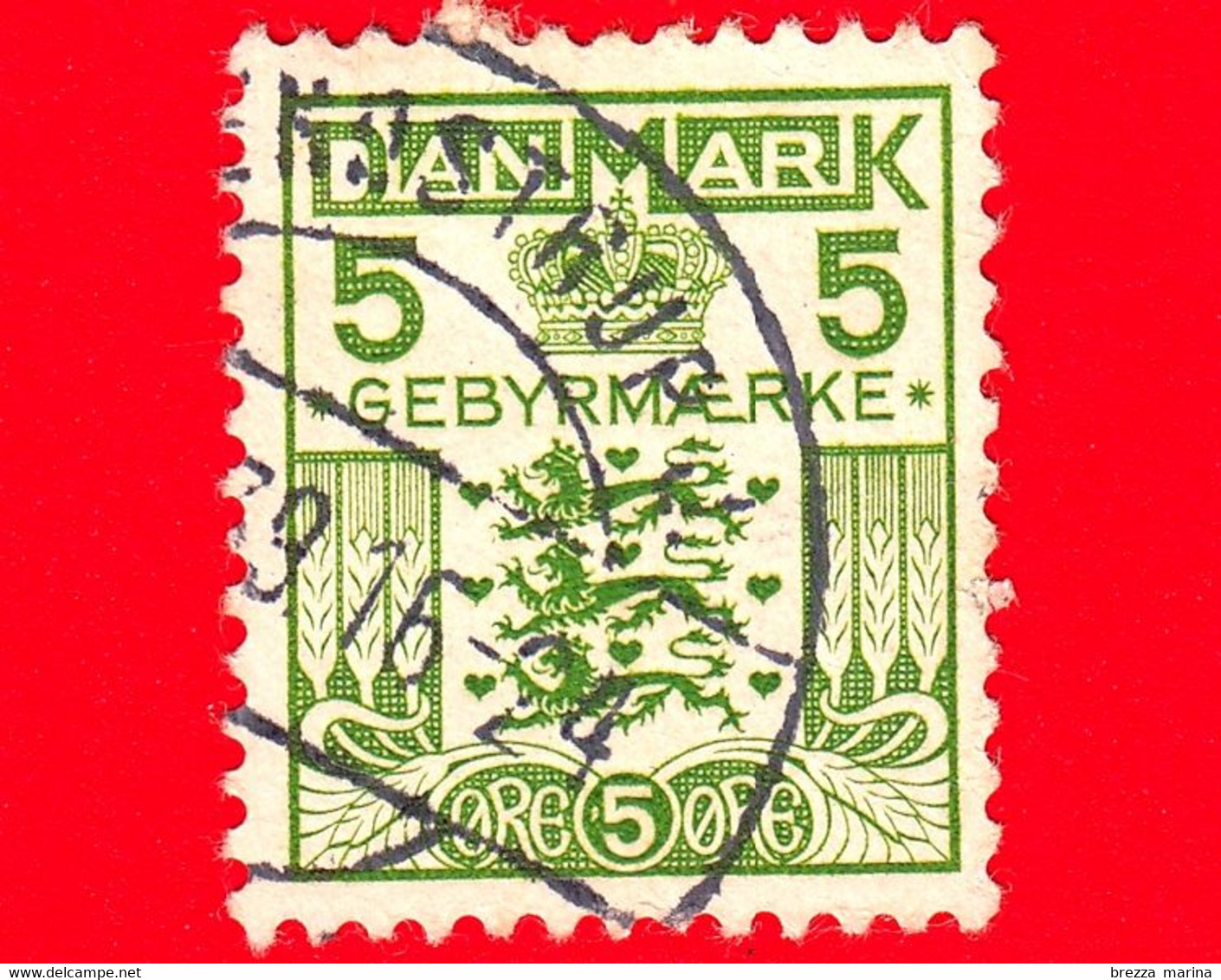 DANIMARCA - Danmark - Usato - 1934 - Tasse Postali - Marche Da Bollo - Corone E Diademi - Crest And Crown - 5 - Steuermarken