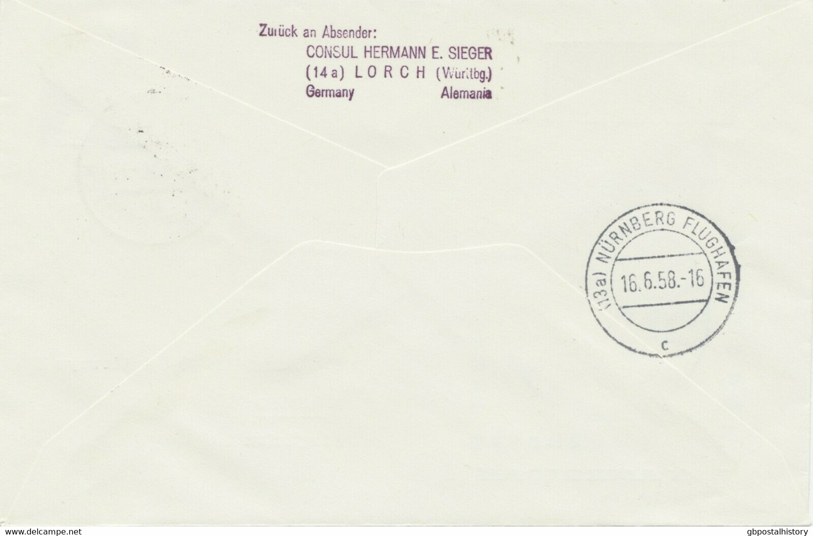 BERLIN 1958, Erstflug PAA (Pan American Airways) „BERLIN – NÜRNBERG“ Privat-Lupo - Lettres & Documents
