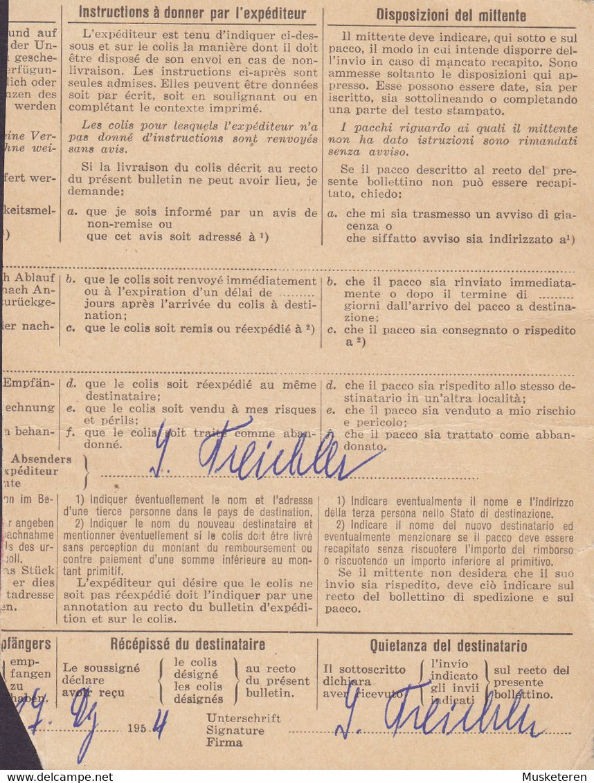 Switzerland Eilsendung EXPRÉSEspresso Label ZUG 1, 1954 Bolletino Di Spedizione Frachtbrief Freight Bill To England - Andere & Zonder Classificatie