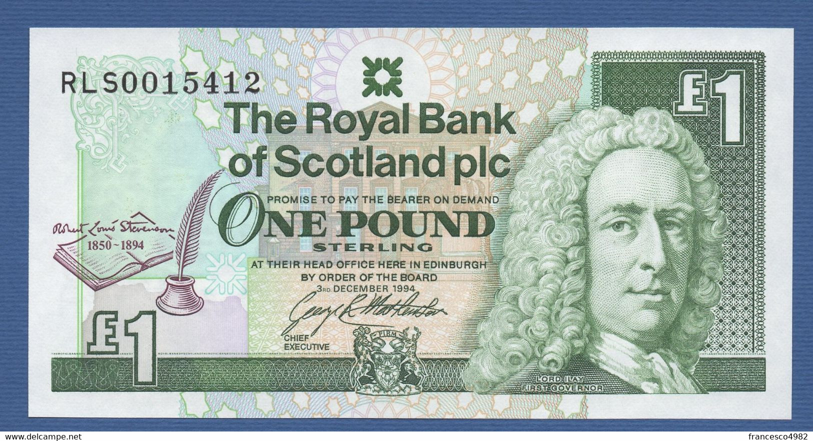 SCOTLAND - P.358 – 1 POUND 1994 - UNC - COMMEMORATIVE - Robert Louis Stevenson - 1 Pond