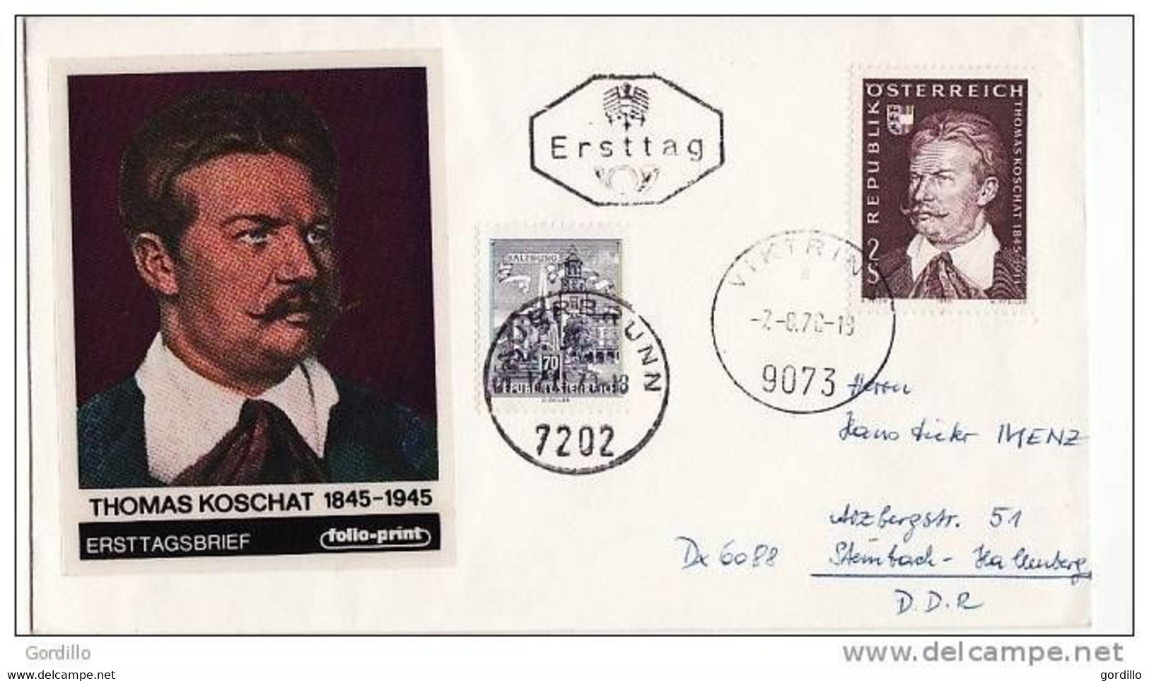 FDc Osterreich 1970 T. Koschat. - FDC