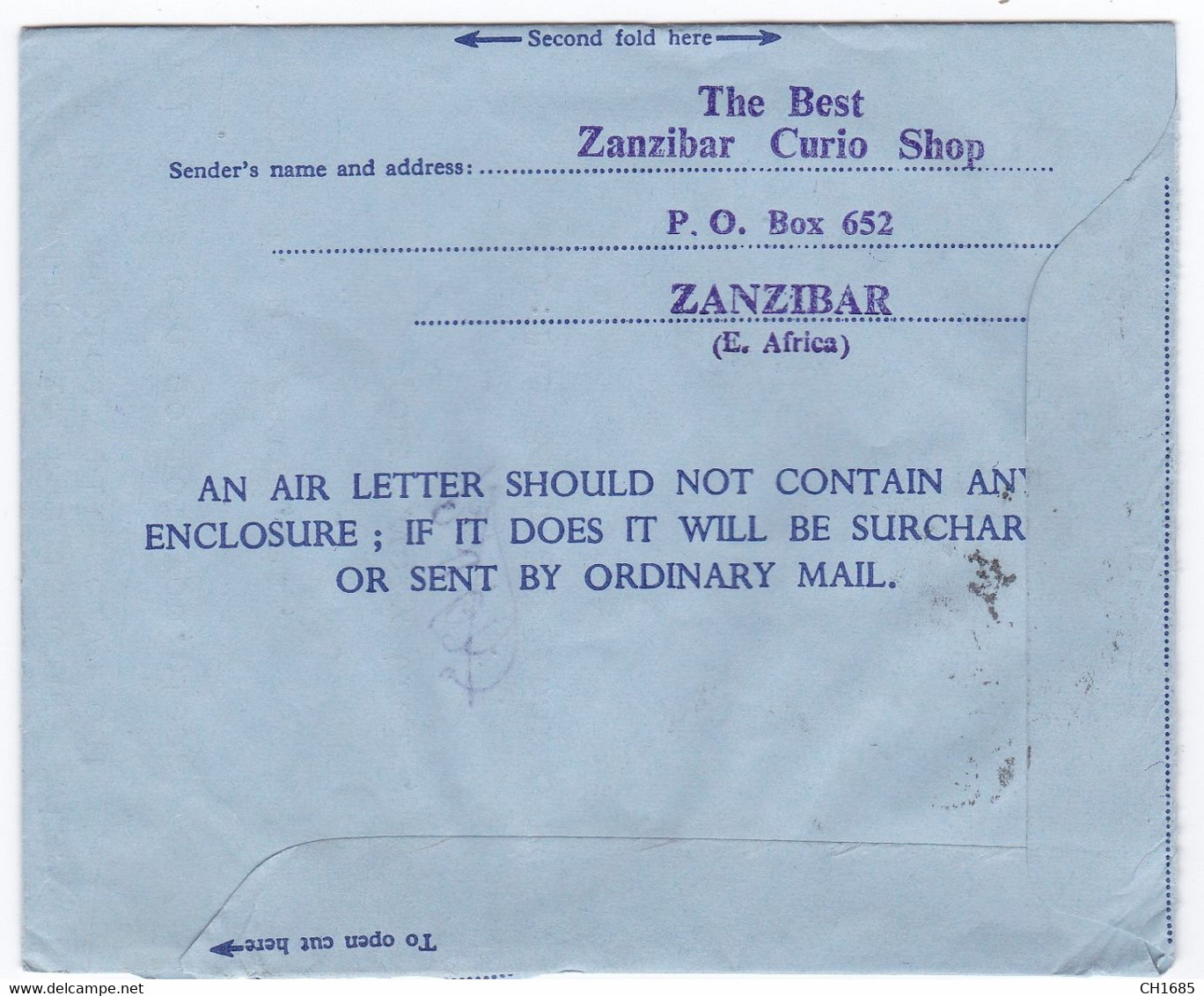 ZANZIBAR :  Aérogramme De Zanzibar Pour La Suisse 1964 - Zanzibar (1963-1968)