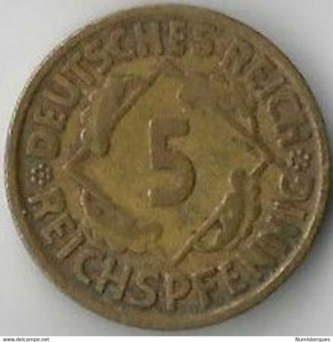 Pièce De Monnaie  5 Reichspfennig 1925 D - 5 Rentenpfennig & 5 Reichspfennig