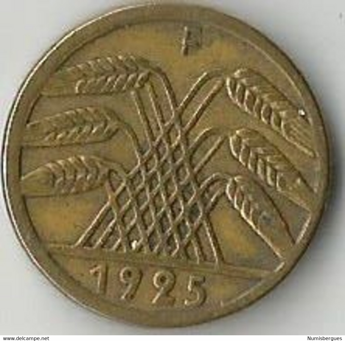 Pièce De Monnaie  5 Reichspfennig 1925 F - 5 Rentenpfennig & 5 Reichspfennig