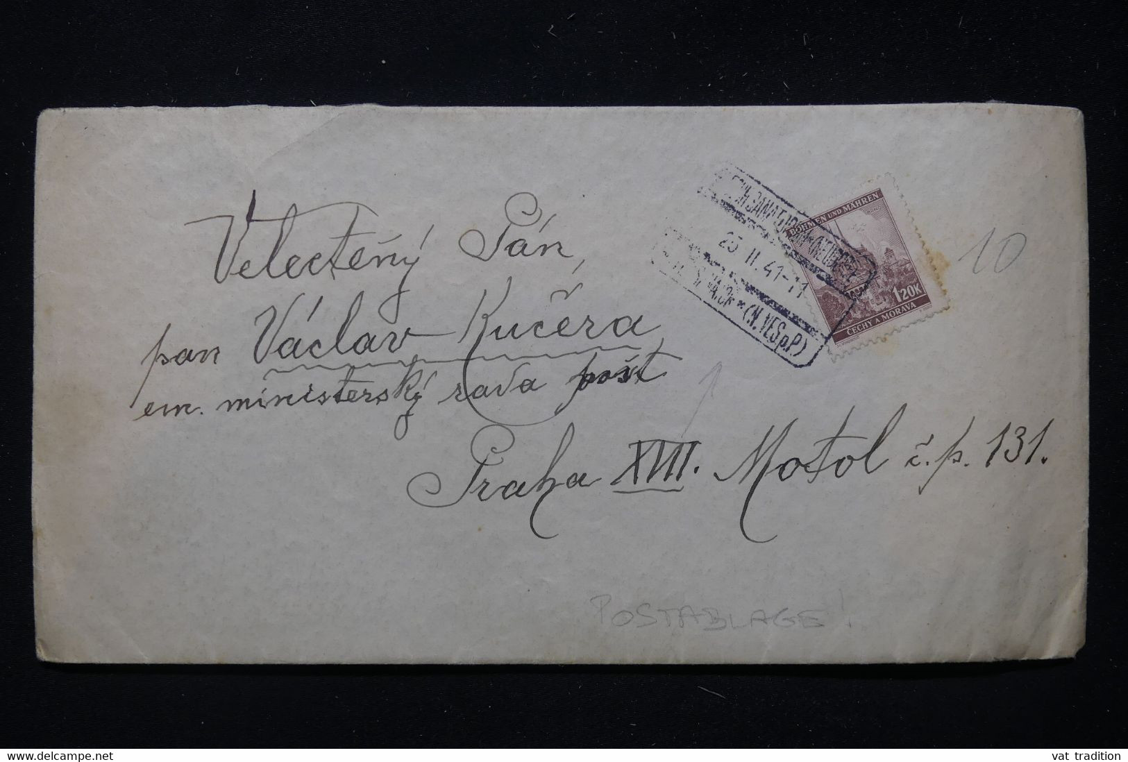 BOHÊME ET MORAVIE - Enveloppe Pour Praha En 1941, Oblitération à Voir - L 89825 - Lettres & Documents