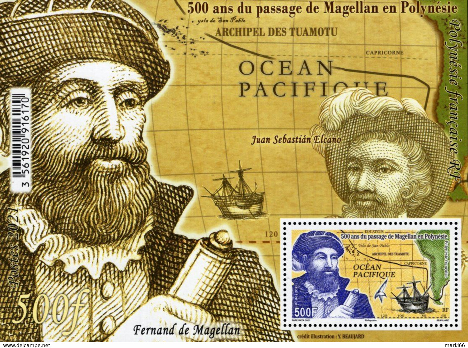 French Polynesia - 2021 - 500 Years Since Ferdinand Magellan Visit To Polynesia - Mint Souvenir Sheet - Ungebraucht