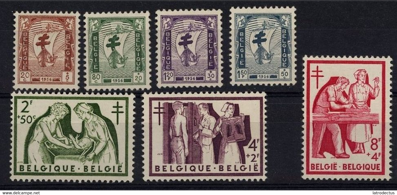 1956 - Nr 998-1004 ** (1.2 Fr Is Bend !) - Nuevos