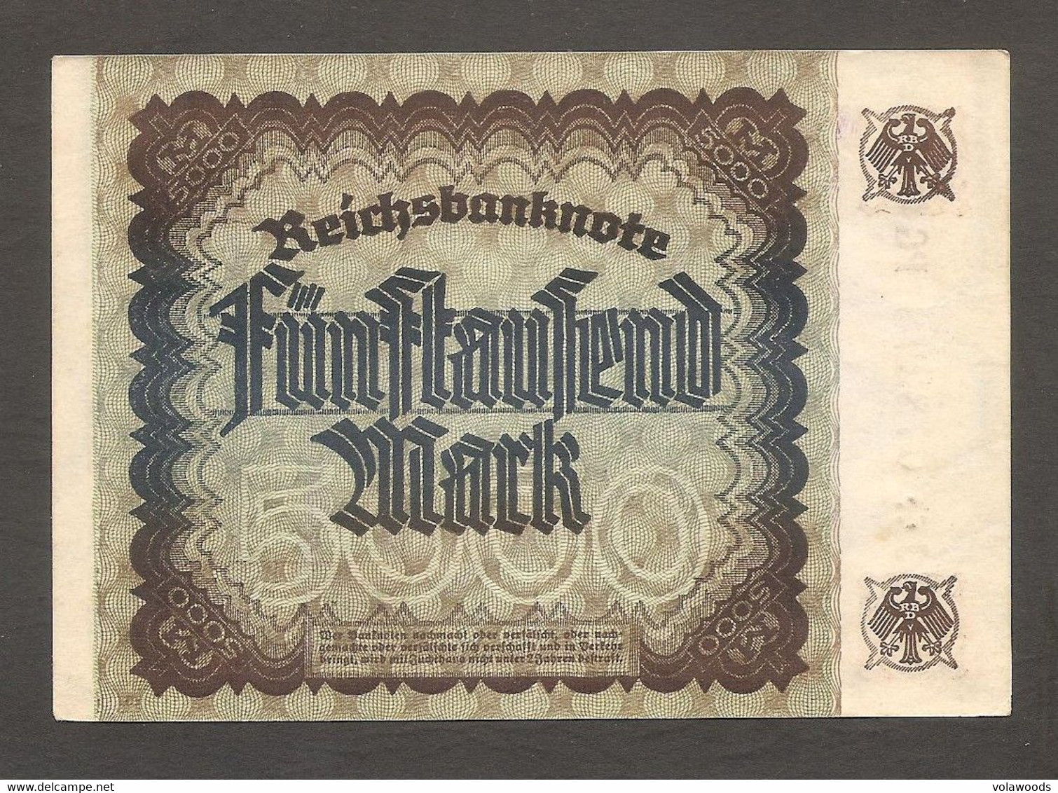 Germania - Banconota Non Circolata FdS Da 5000 Marchi P-81a - 1922 #17 - 5.000 Mark