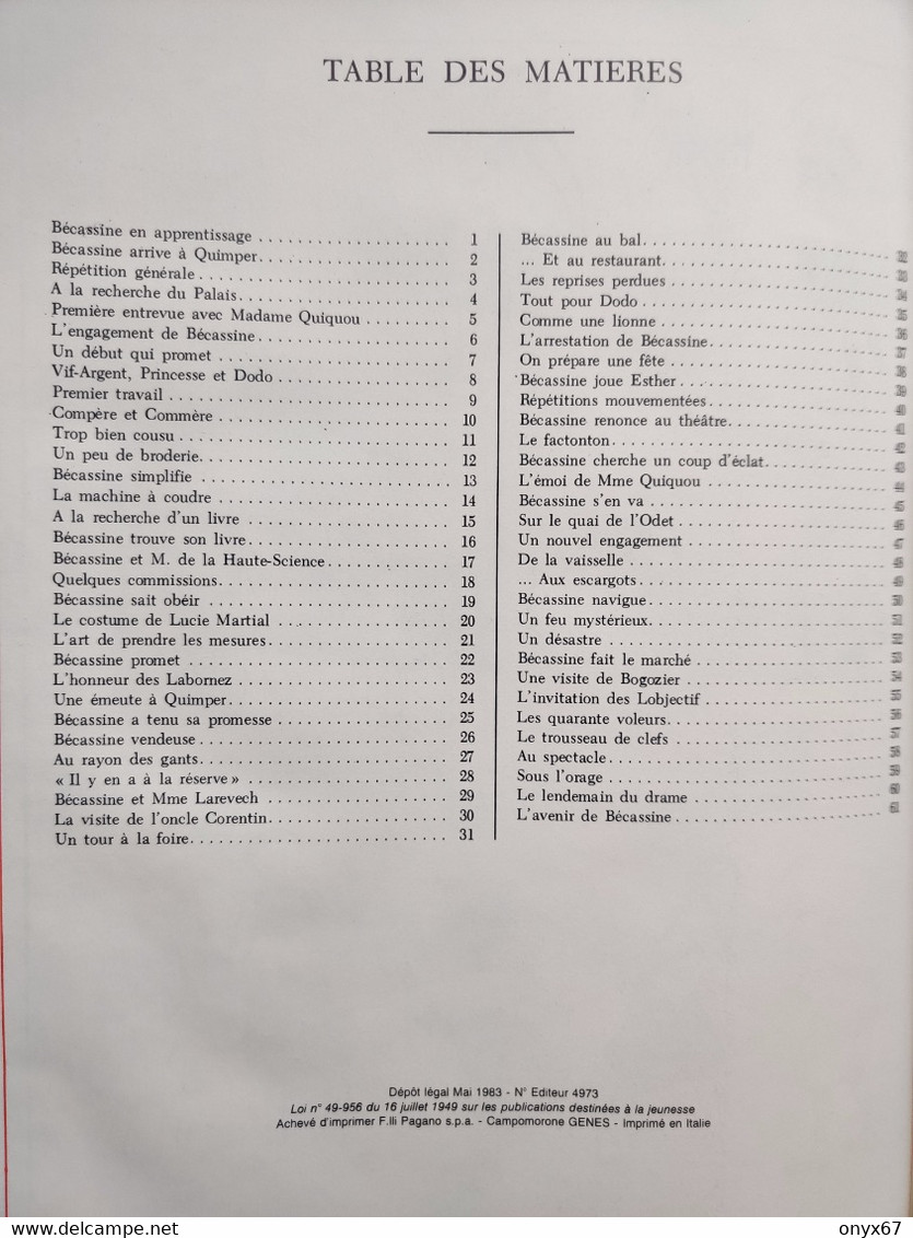 ALBUM BÉCASSINE EN APPRENTISSAGE - EDITION GAUTIER LANGUEREAU - 1983 - Bécassine