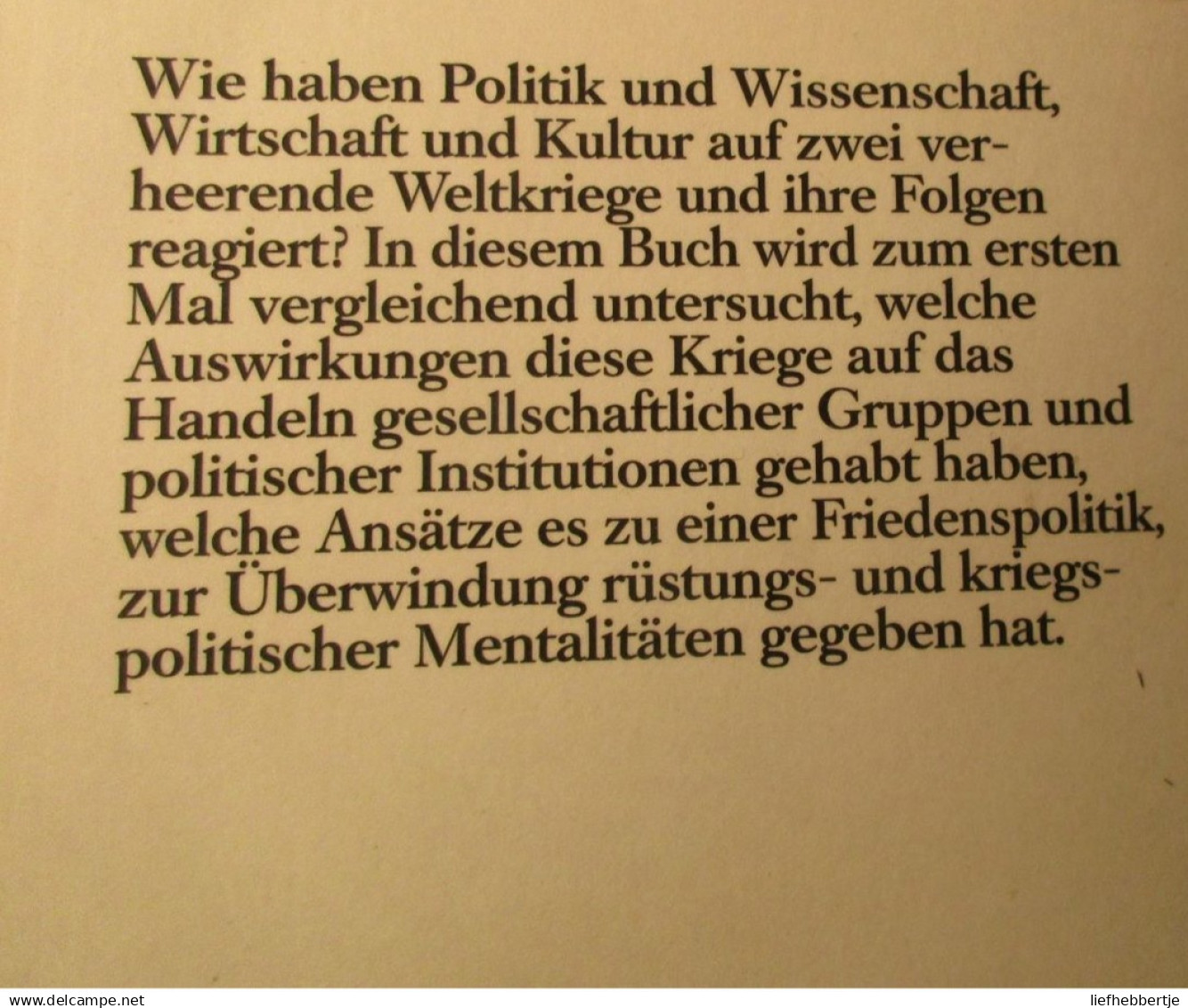 Lernen Aus Dem Krieg? Deutsche Nachkriegszeiten 1918/1945 - G. Niedhart Und D. Reisenberger - 1992 - 5. Zeit Der Weltkriege