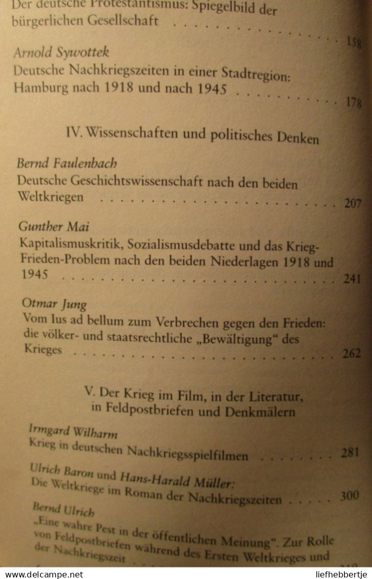 Lernen Aus Dem Krieg? Deutsche Nachkriegszeiten 1918/1945 - G. Niedhart Und D. Reisenberger - 1992 - 5. Guerres Mondiales