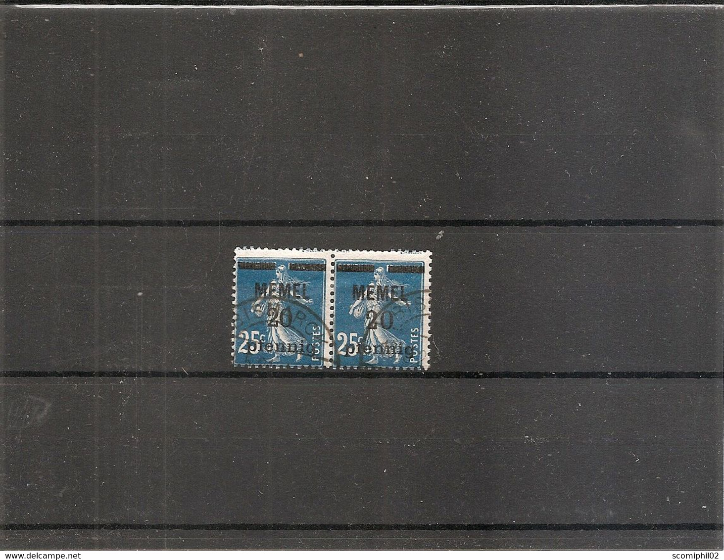 Mémel ( 20 En Paire Oblitéré - Curiosité: Piquage à Cheval à Voir) - Used Stamps