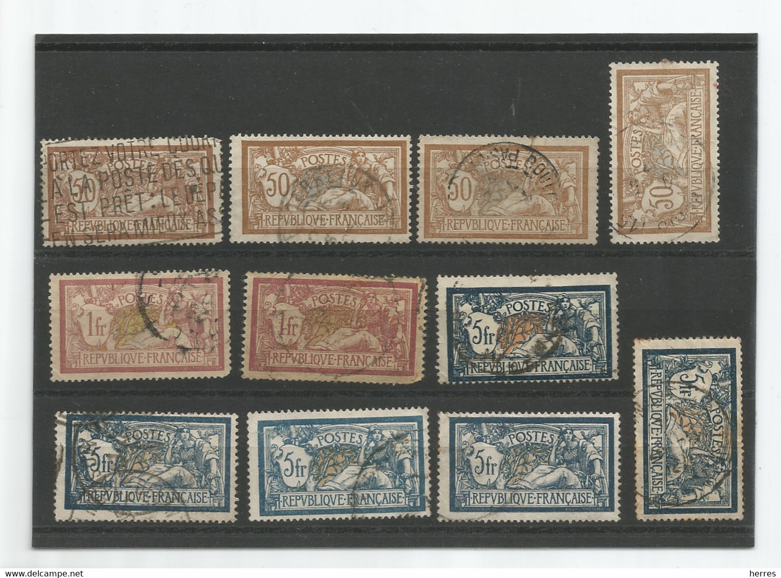 Type Merson Oblitérés Sauf 143* 2 Cartes Noires. - Andere & Zonder Classificatie