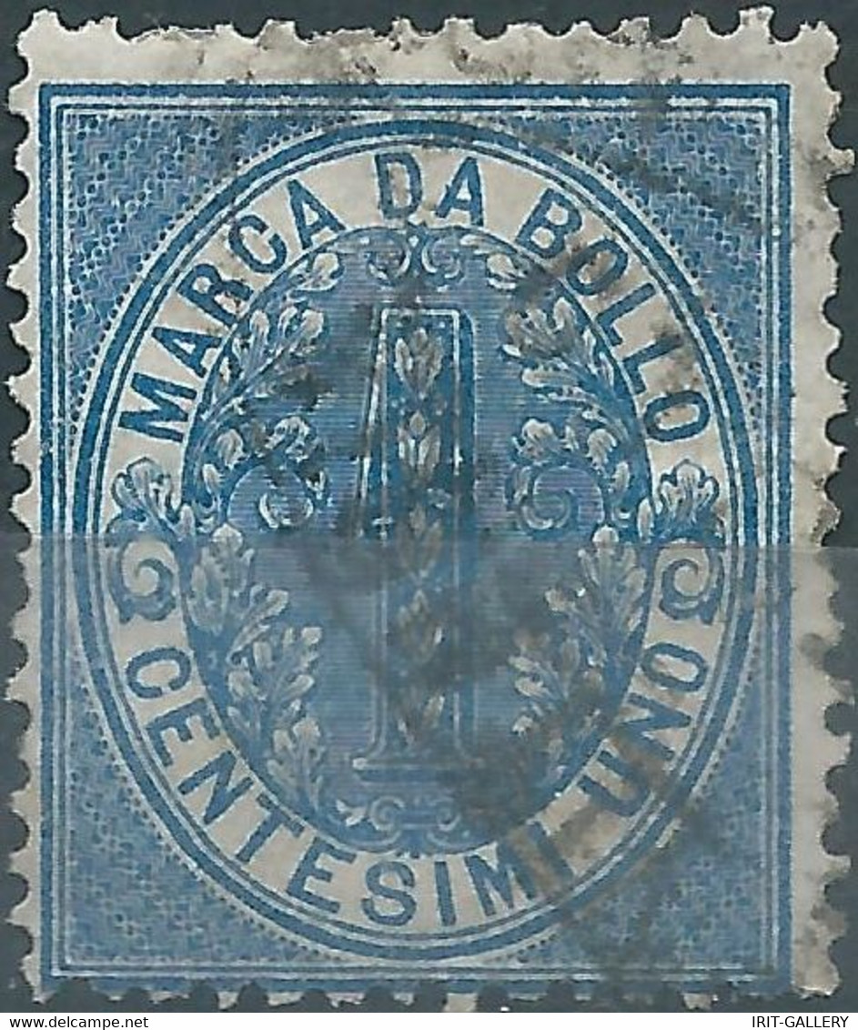 ITALIA-ITALY-ITALIE-ITALIEN,1868 Revenue Stamp MARCA DA BOLLO 1c Used - Steuermarken