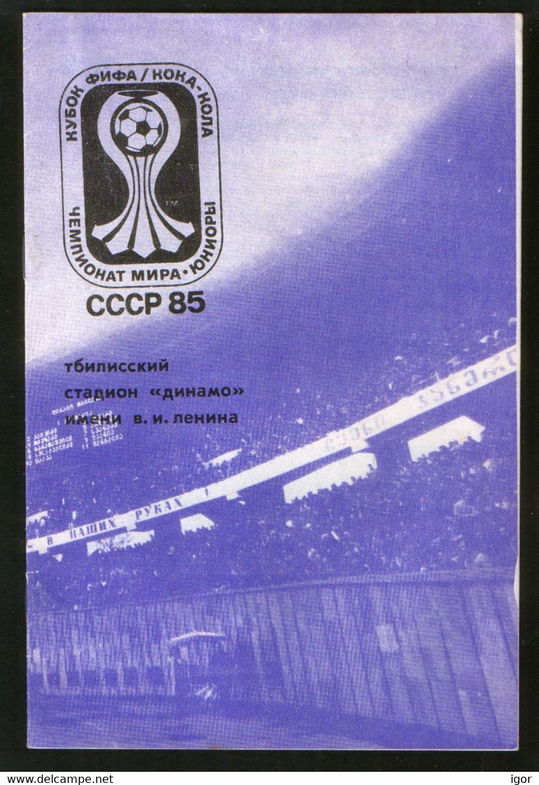 Official Football Programme 1985 Ireland, Brazil, Spain, Saudi Arabia, World Championship Juniors, Group Stage, Tbilisi - Books